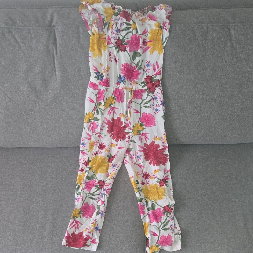 Old Navy Floral Girls Jumpsuit Size 8